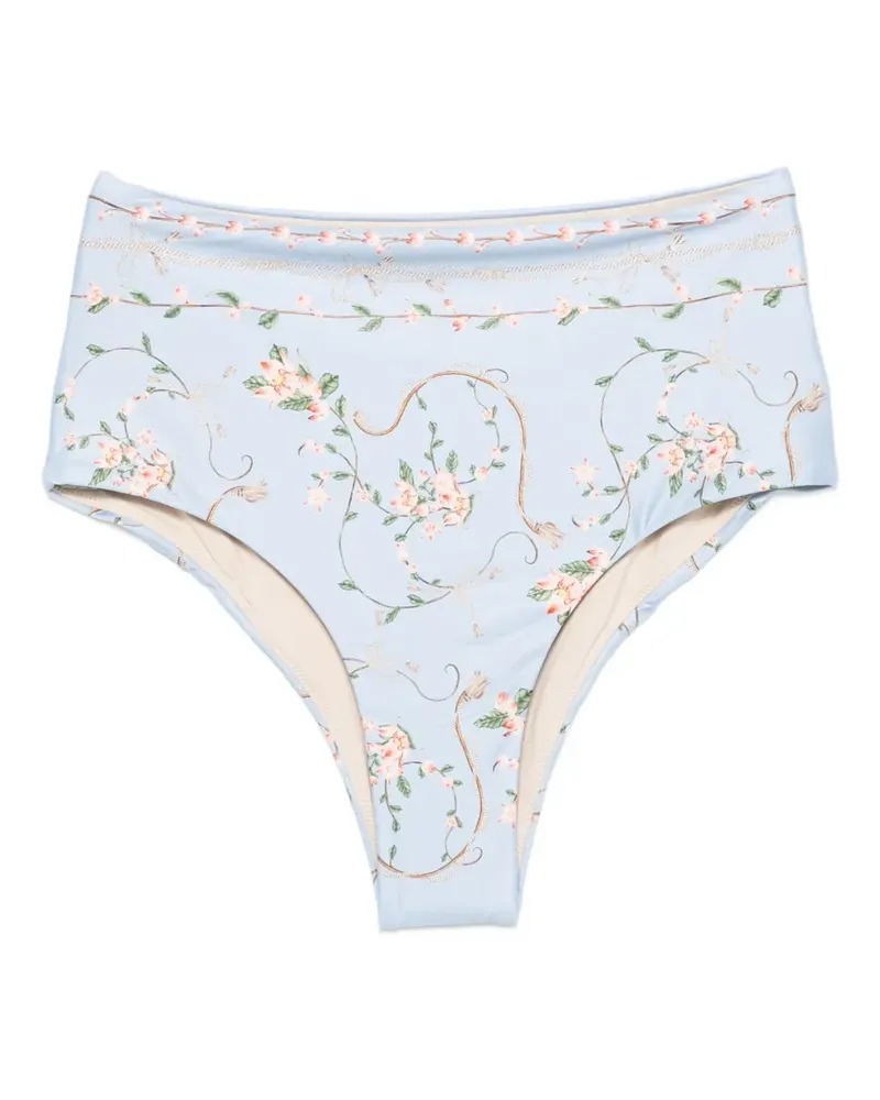 AGUA BENDITA Magenta Navegante floral-print bikini bottoms - Blau Blau