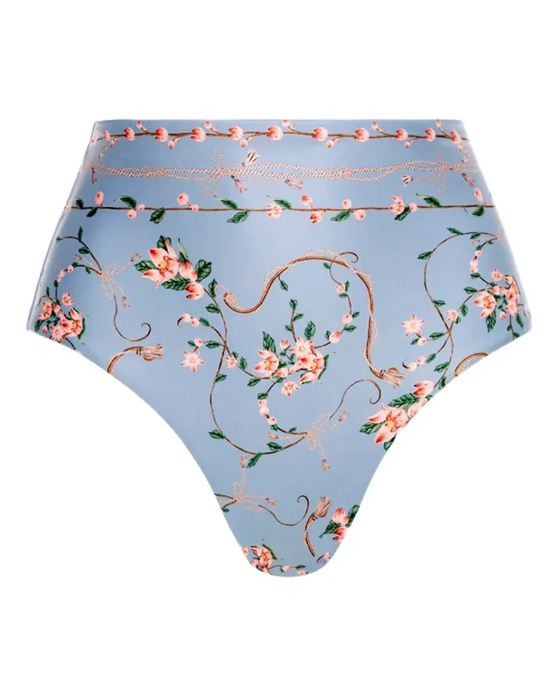 AGUA BENDITA Magenta Navegante Bikinihöschen mit Blumenprint - Blau Blau