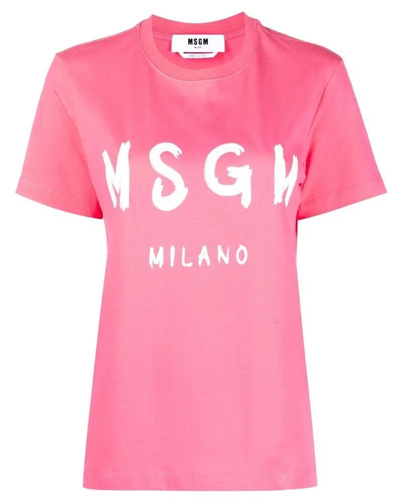 MSGM T-Shirt mit Logo-Print Rosa