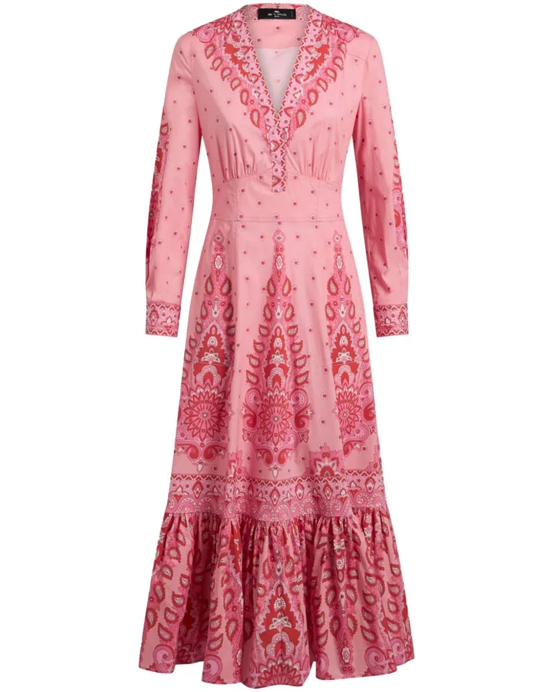 Etro Popeline-Midikleid mit Print - Rosa Rosa