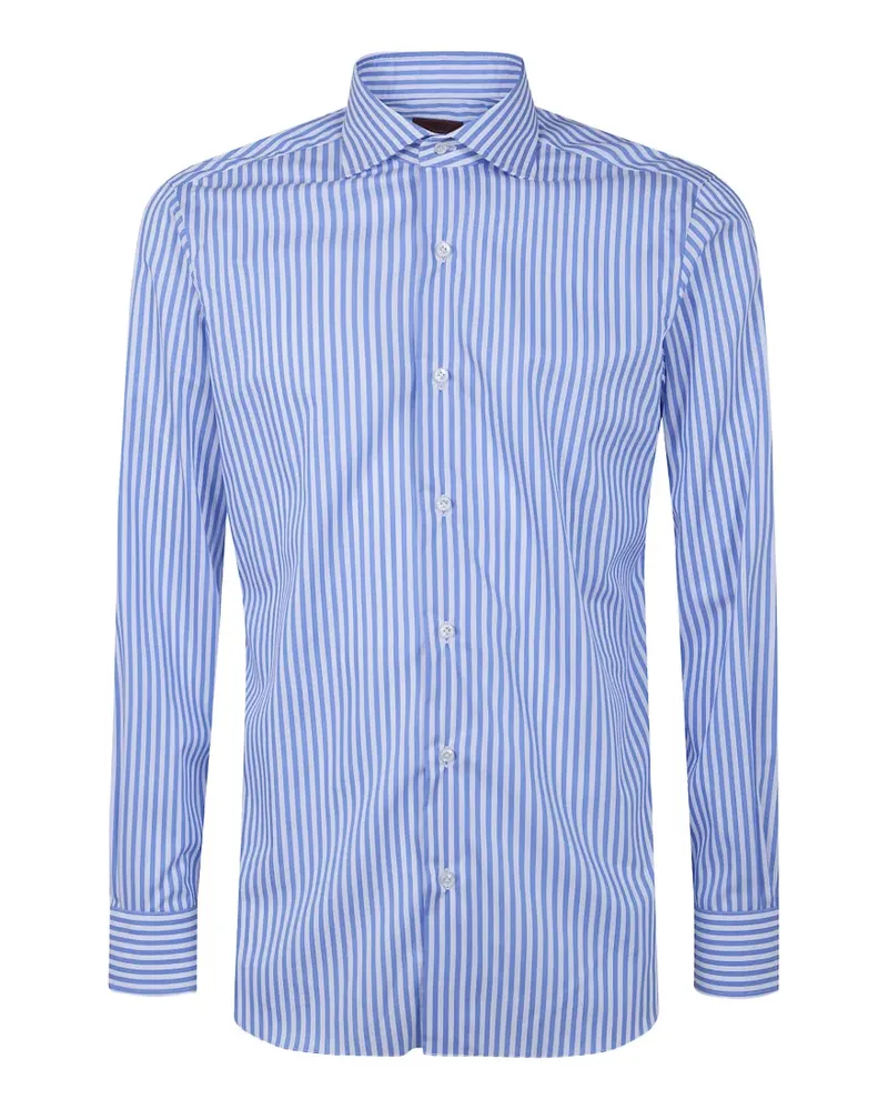 BARBA Gestreiftes Hemd - Blau Blau