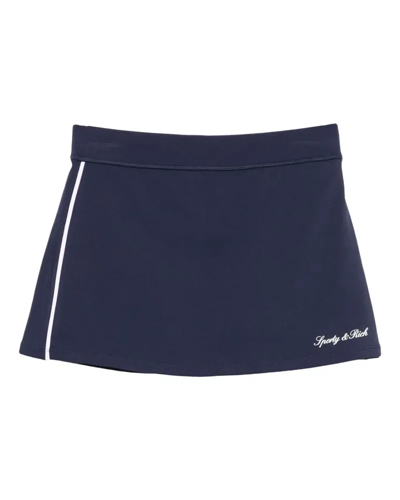 SPORTY & RICH Signature Logo Court logo-print performance skirt - Blau Blau