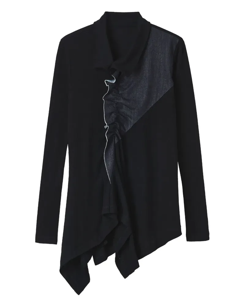 Yohji Yamamoto Oberteil mit asymmetrischem Saum - Blau Blau