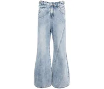 Wide-Leg-Jeans mit überkreuztem Bund