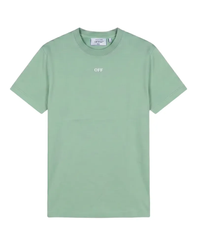 OFF-WHITE Kurzärmeliges T-Shirt mit Logo-Print - Grün Grün