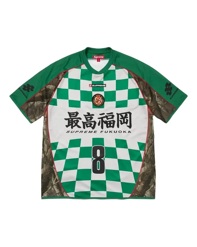 Supreme Being Soccer T-Shirt mit Schachbrett-Print - Grün Grün