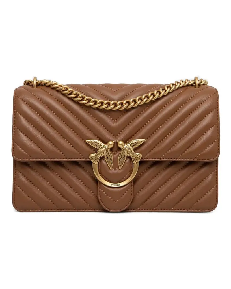 Pinko Classic Love One Schultertasche - Braun Braun