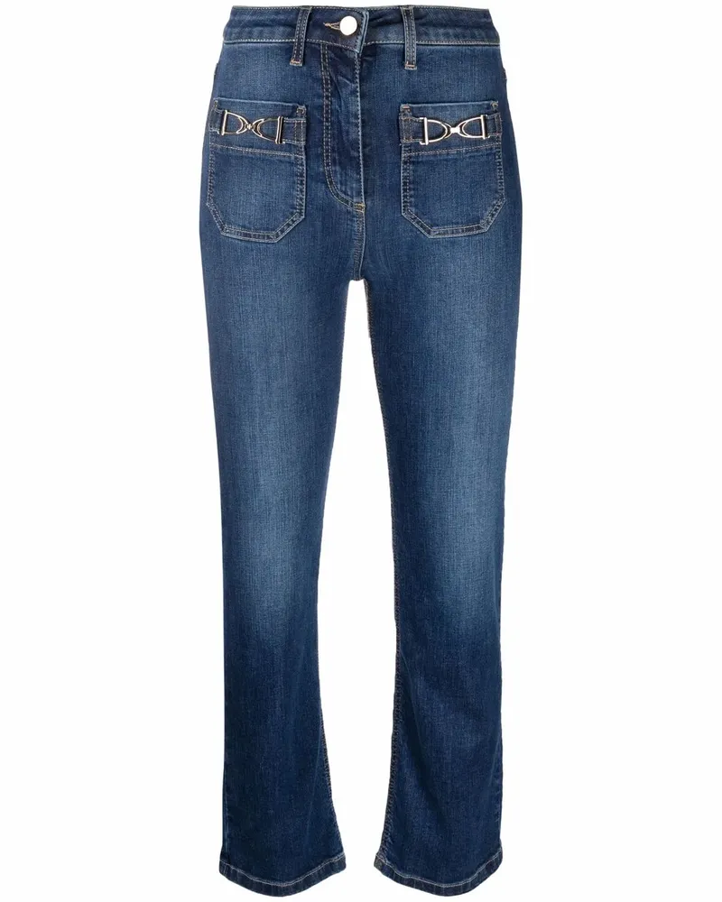 Elisabetta Franchi Schmale Cropped-Hose - Blau Blau