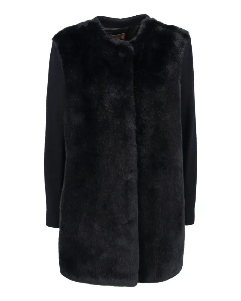 Falconeri faux-fur panel coat - Blau Blau