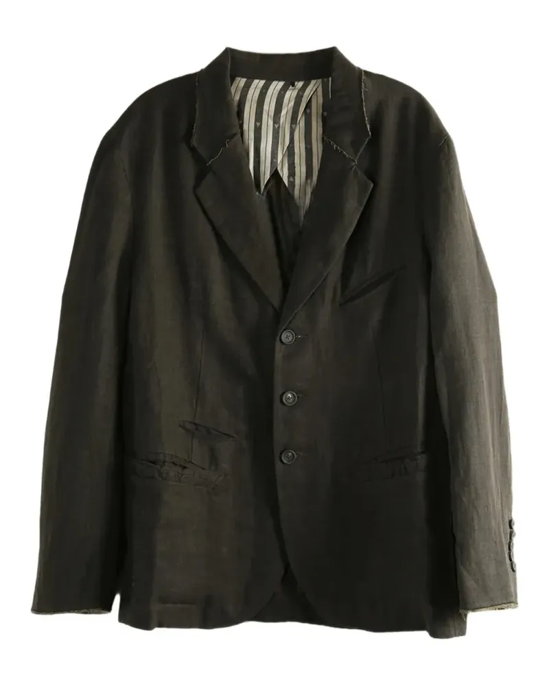 Ziggy Chen raw-cut linen blazer - Braun Braun