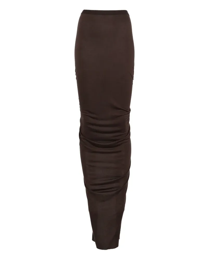 Rick Owens Lilies Midirock mit Raffungen - Braun Braun