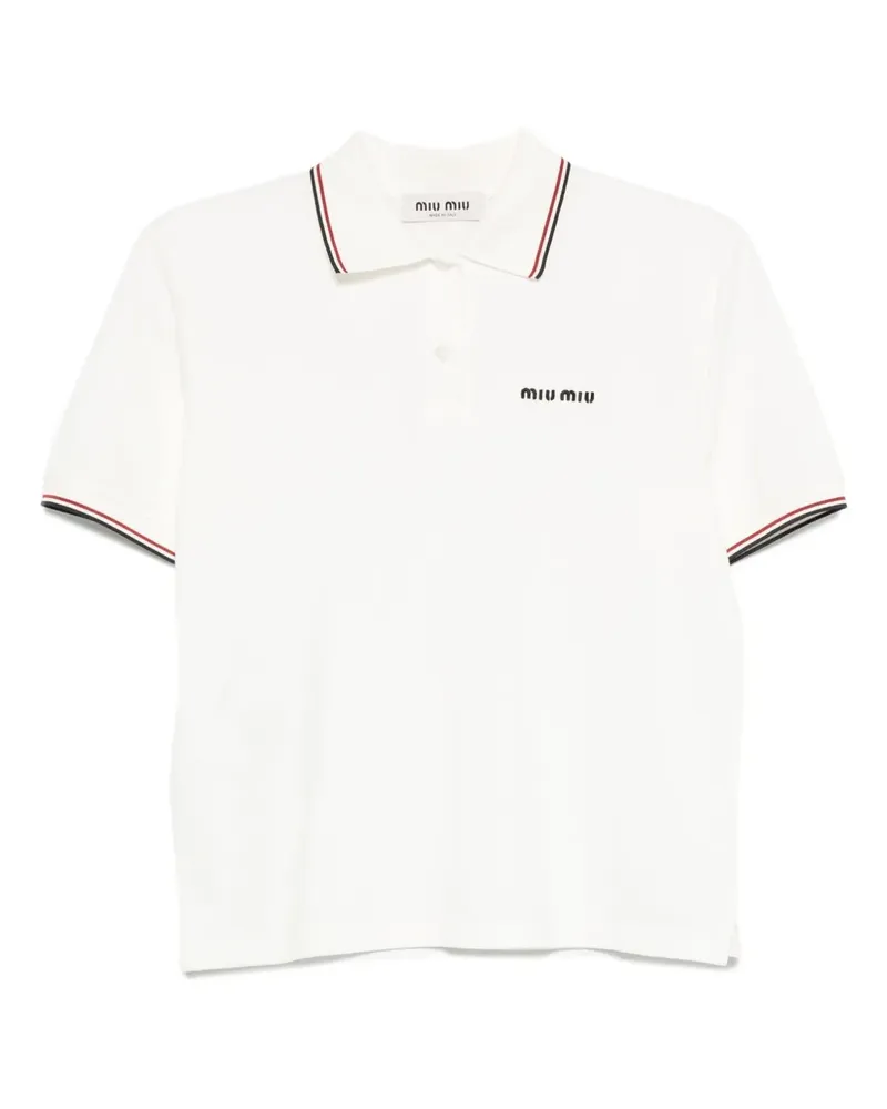 Miu Miu Poloshirt mit Logo-Stickerei - Weiß Weiß