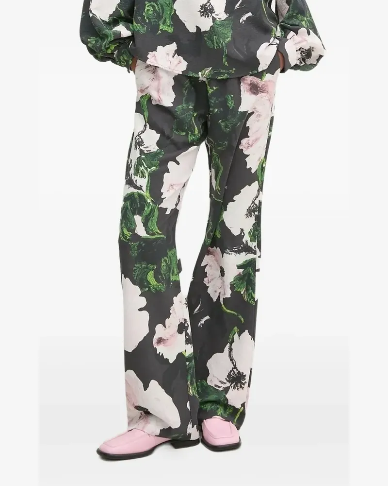 Stine Goya Hose mit Blumen-Print - Schwarz Schwarz