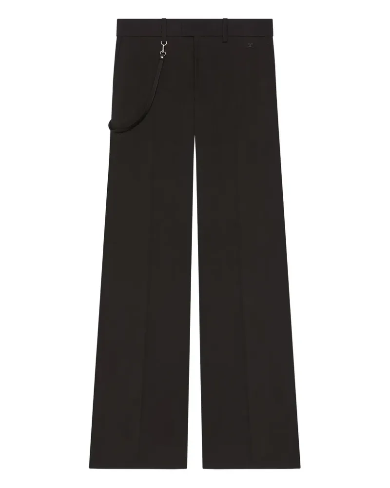 Courrèges Bootcut-Hose aus Twill - Schwarz Schwarz