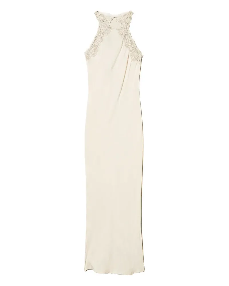 Twin-Set Kleid mit Spitzenverzierung - Weiß Weiß
