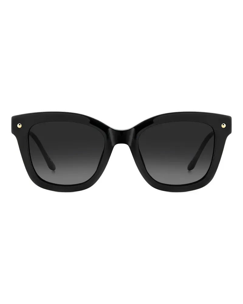Carolina Herrera New York Eckige Sonnenbrille mit Kunstperlen - Schwarz Schwarz