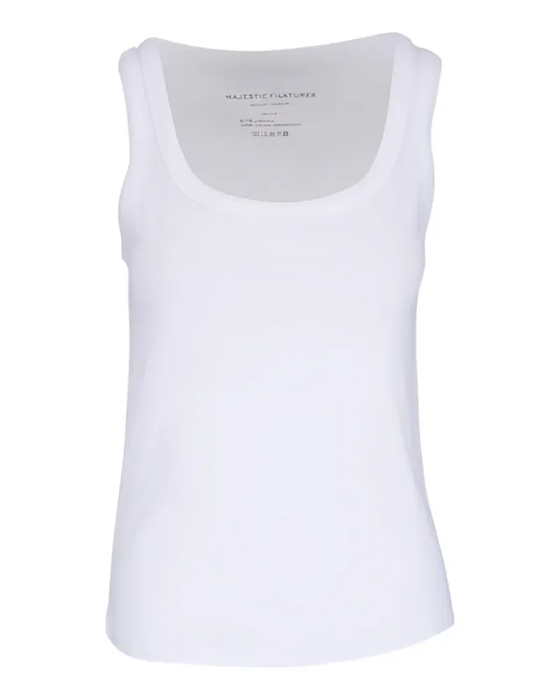 Majestic scoop-neck tank top - Silber Silber
