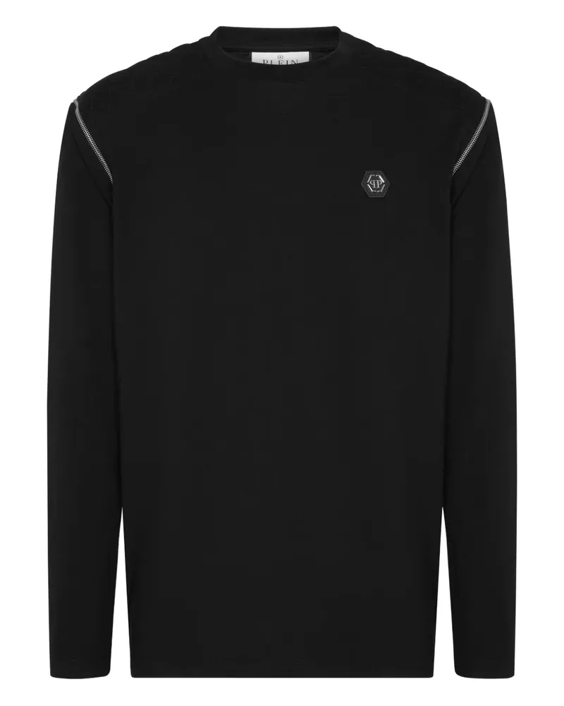 Philipp Plein T-Shirt mit Reißverschluss - Schwarz Schwarz