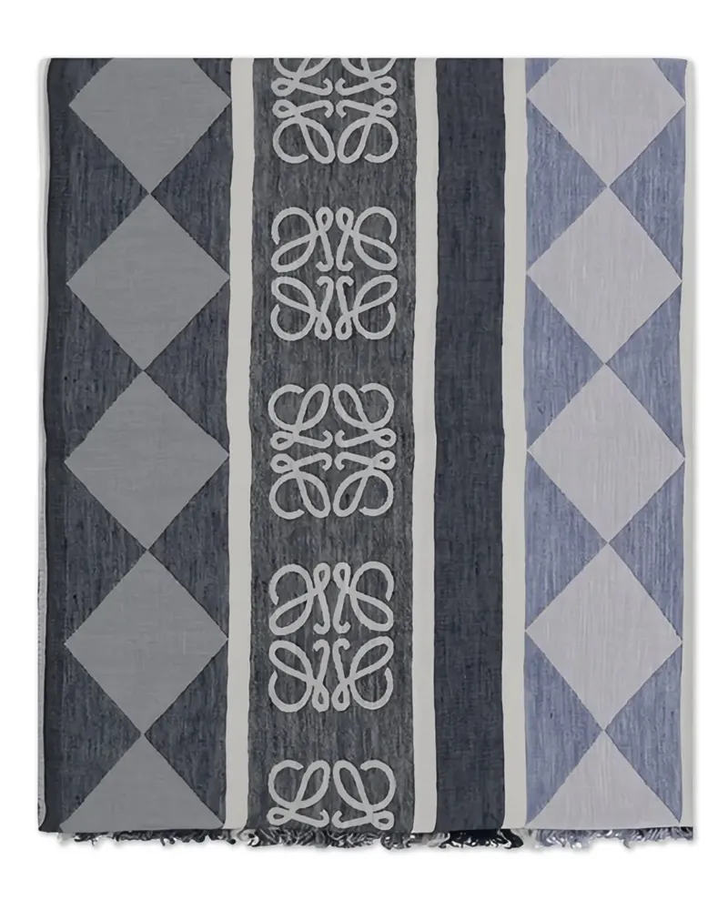 Loewe Schal mit geometrischem Anagramm - Blau Blau