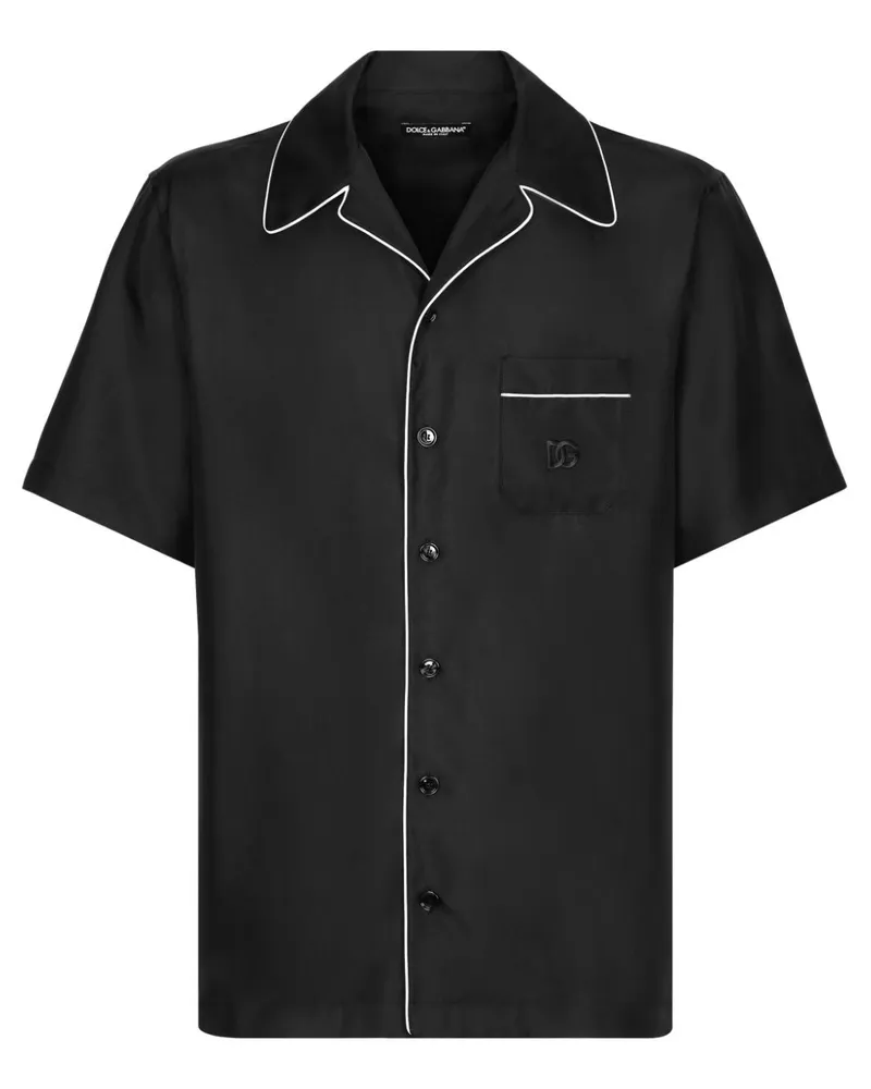 Dolce & Gabbana Hemd mit DG-Stickerei - Schwarz Schwarz