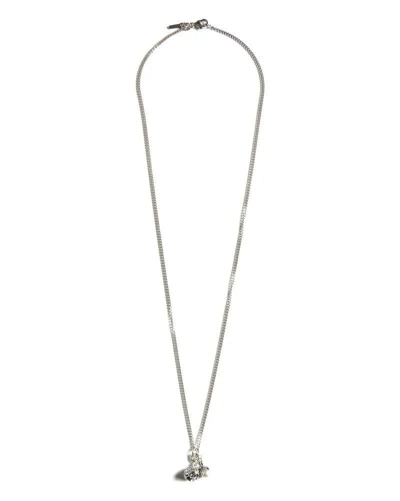 Emanuele Bicocchi pearl and skull pendant necklace - Grau Grau
