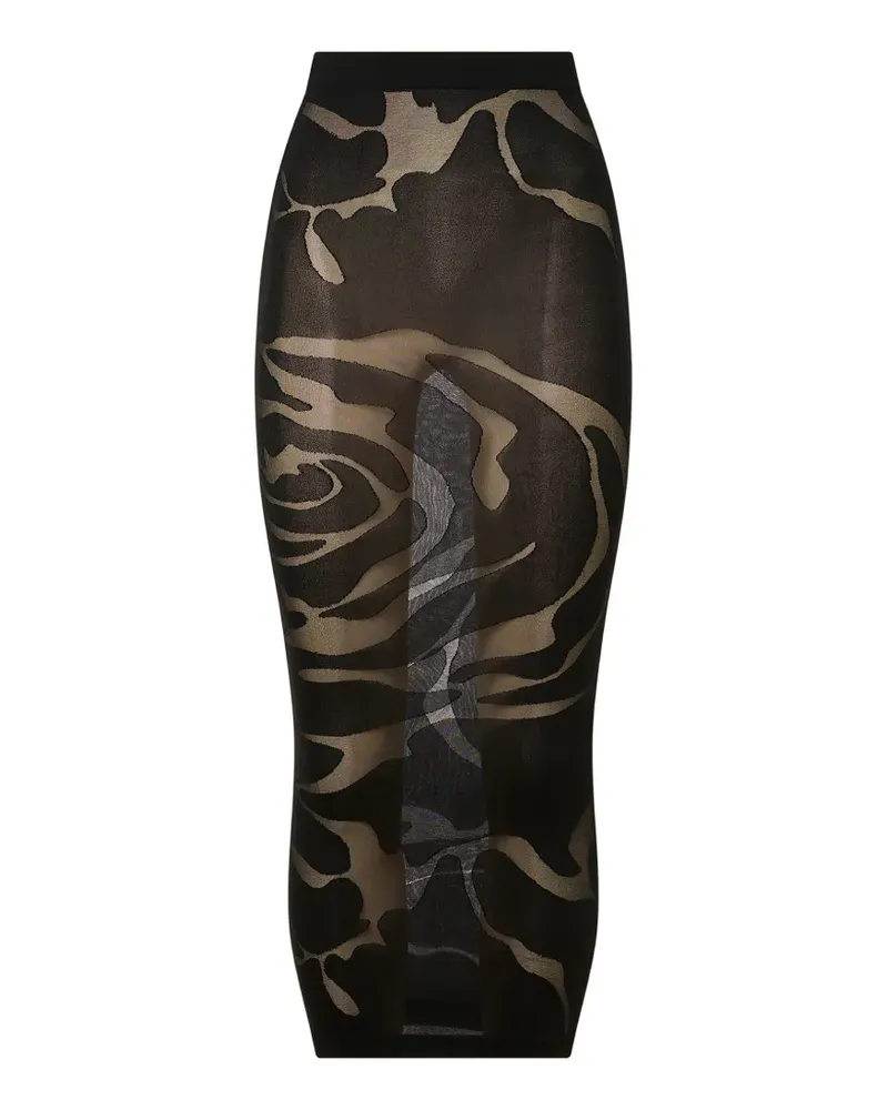 Wolford Schmaler Rose Shadow Midirock - Schwarz Schwarz