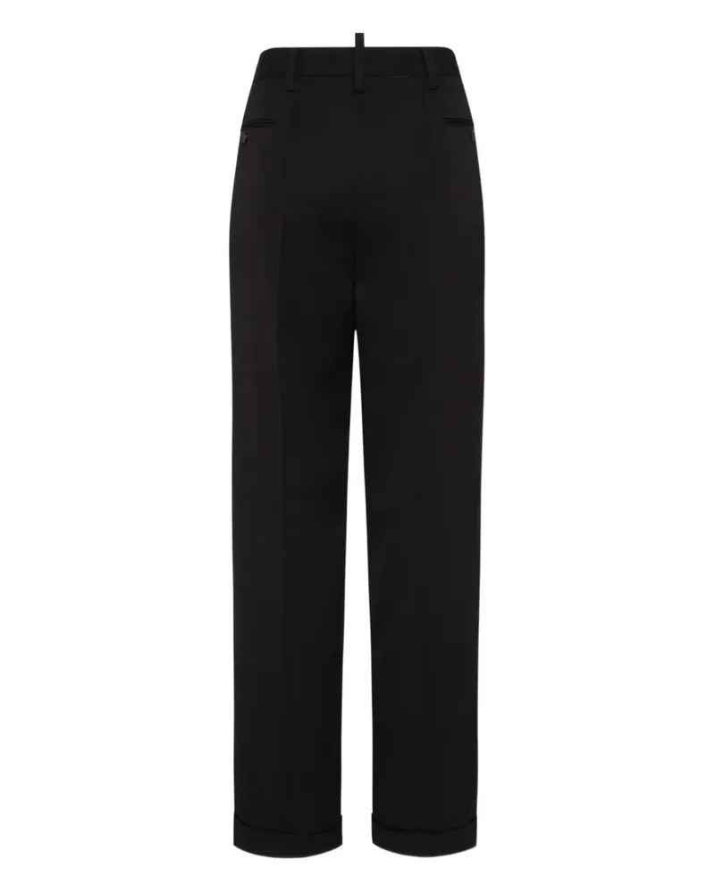 Dsquared2 Straight-Leg-Hose mit hohem Bund - Schwarz Schwarz