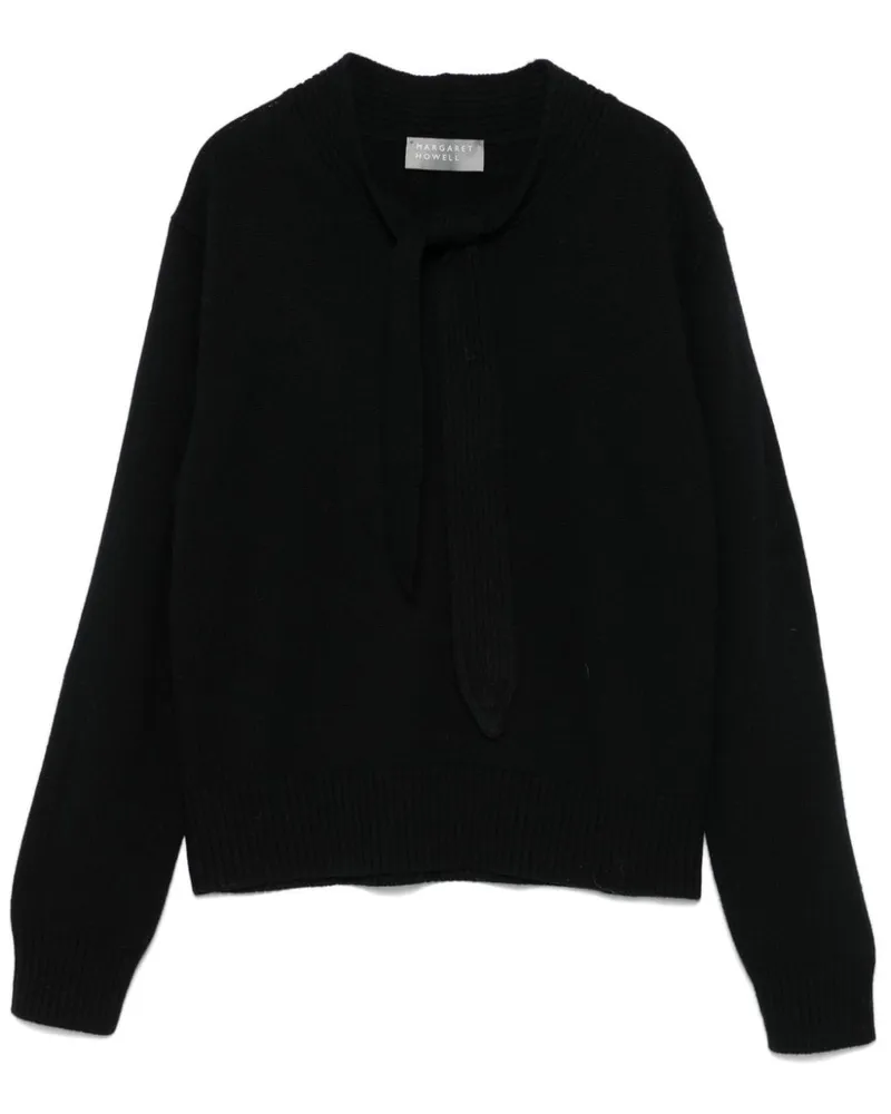 Margaret Howell Pullover mit Schleifenkragen - Schwarz Schwarz