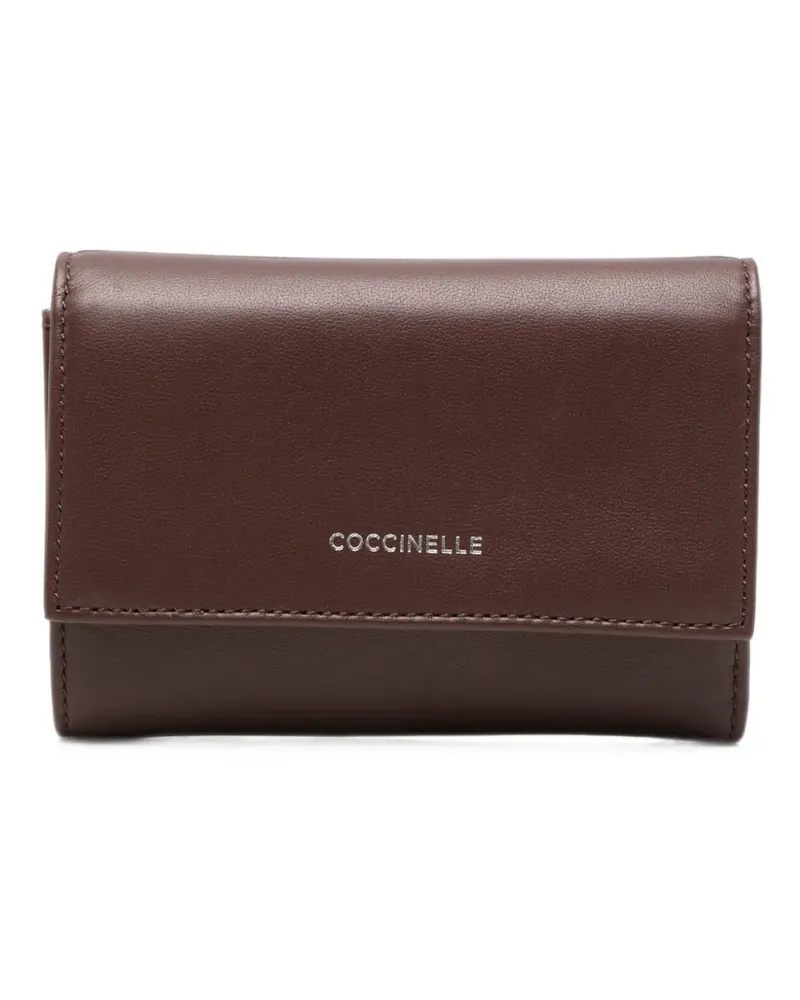 Coccinelle logo-print leather wallet - Braun Braun