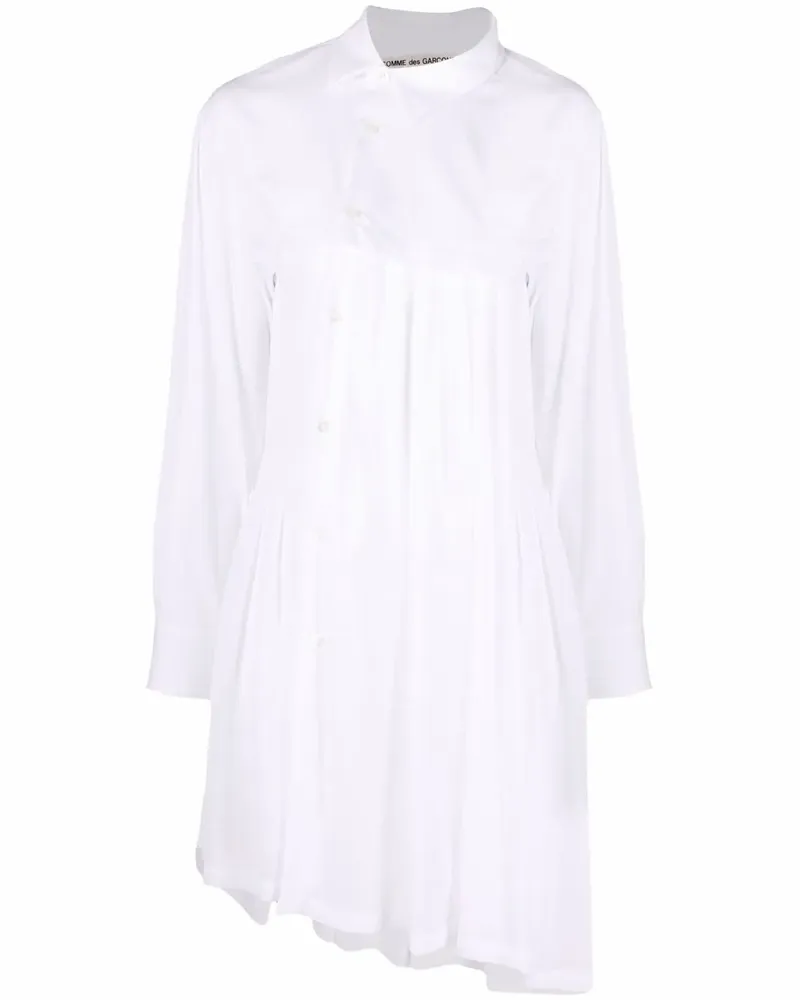 Comme des Garçons Asymmetrisches Hemd mit Falten - Weiß Weiß