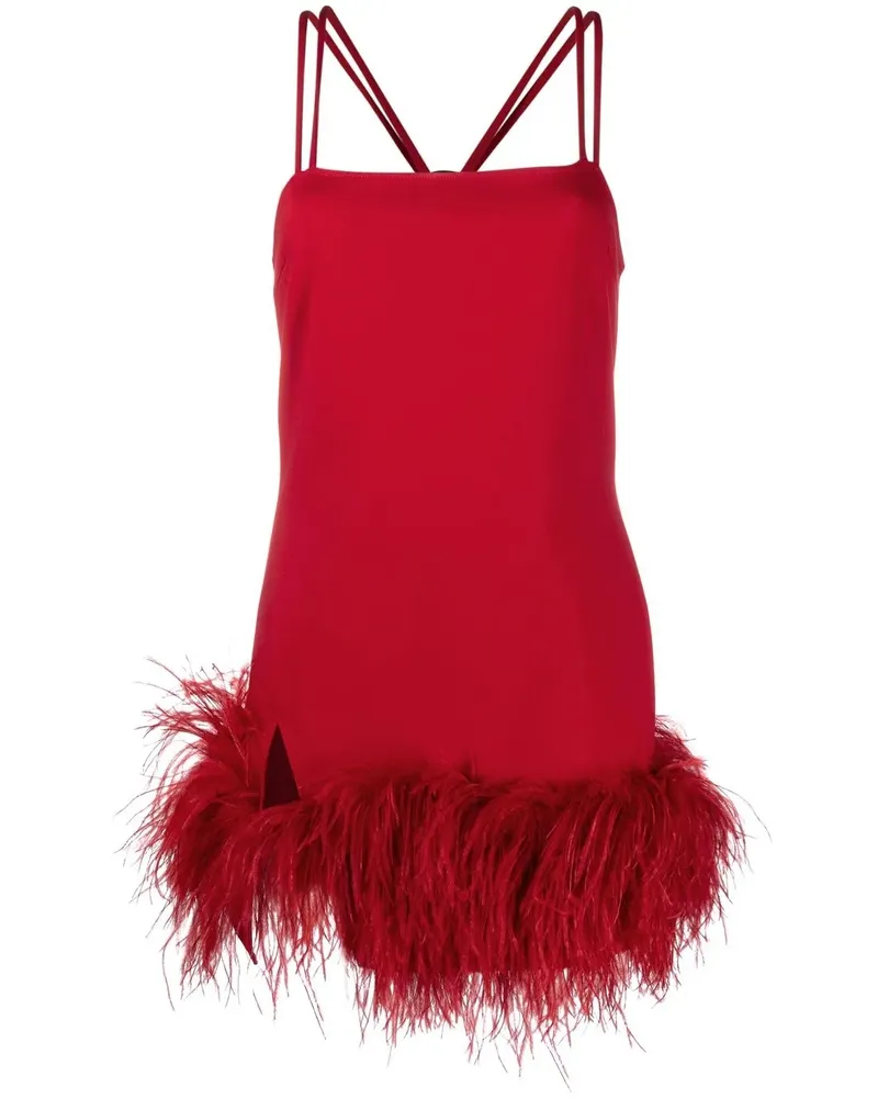 ATTICO Minikleid mit Federn - Rot Rot