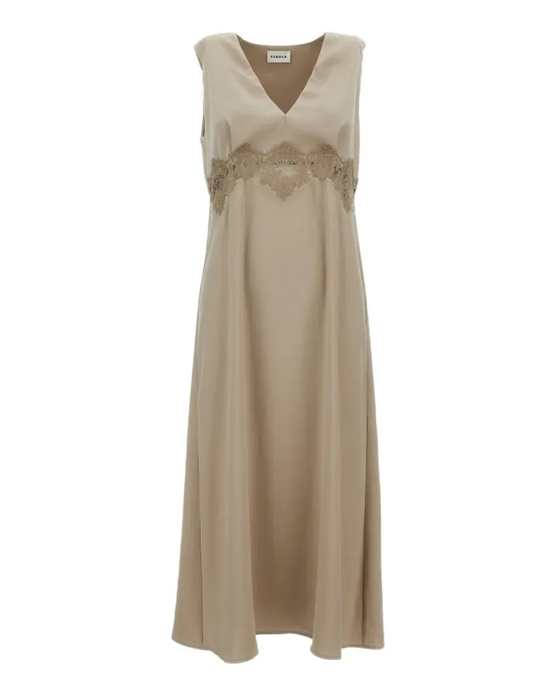 P.A.R.O.S.H. P.A.R.O H. lace-detail V-neck midi dress - Nude Nude