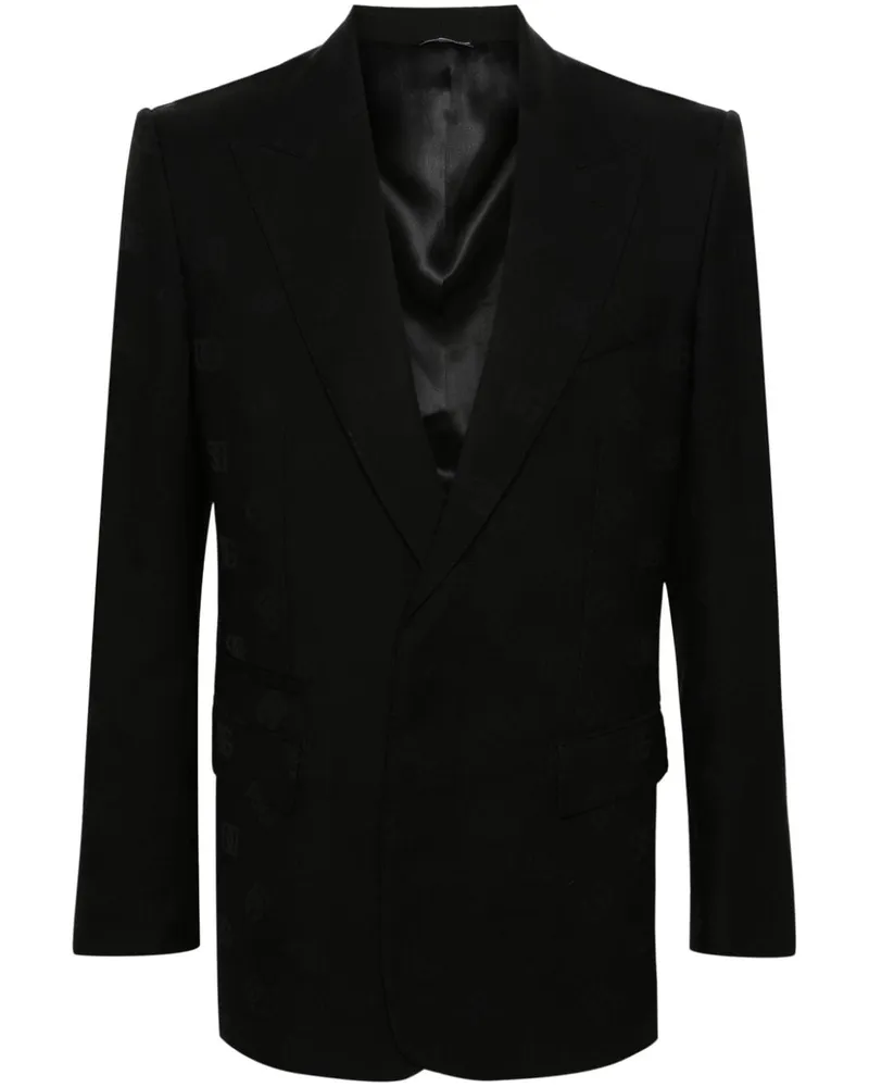 Dolce & Gabbana Sakko aus Monogramm-Jacquard - Schwarz Schwarz