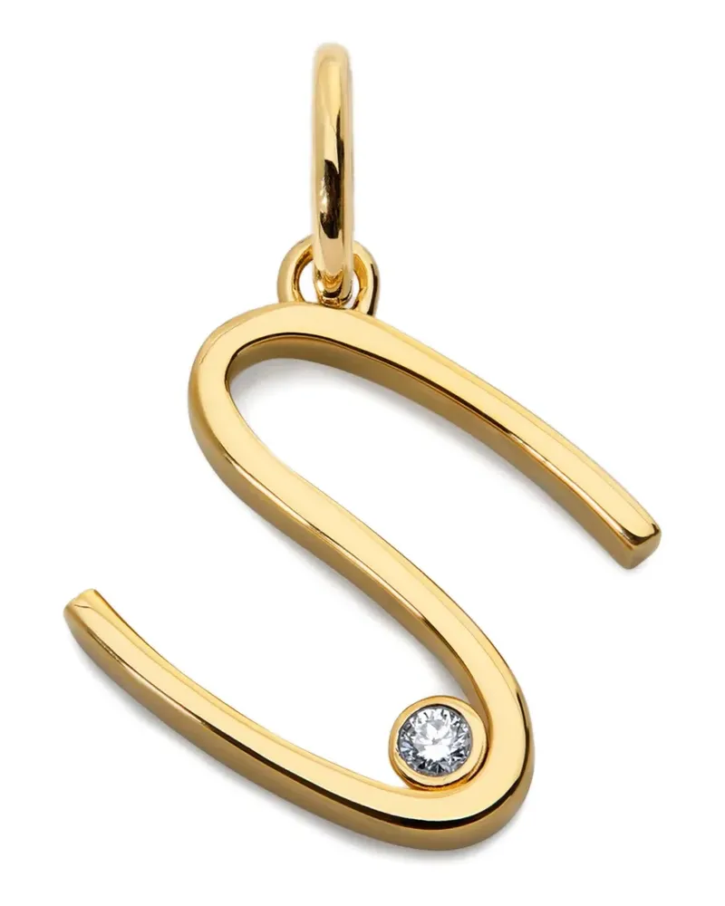 Monica Vinader Solitaire Anhänger mit Diamant - Gold Gold