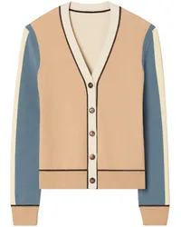 Tory Burch Cardigan in Colour-Block-Optik Nude