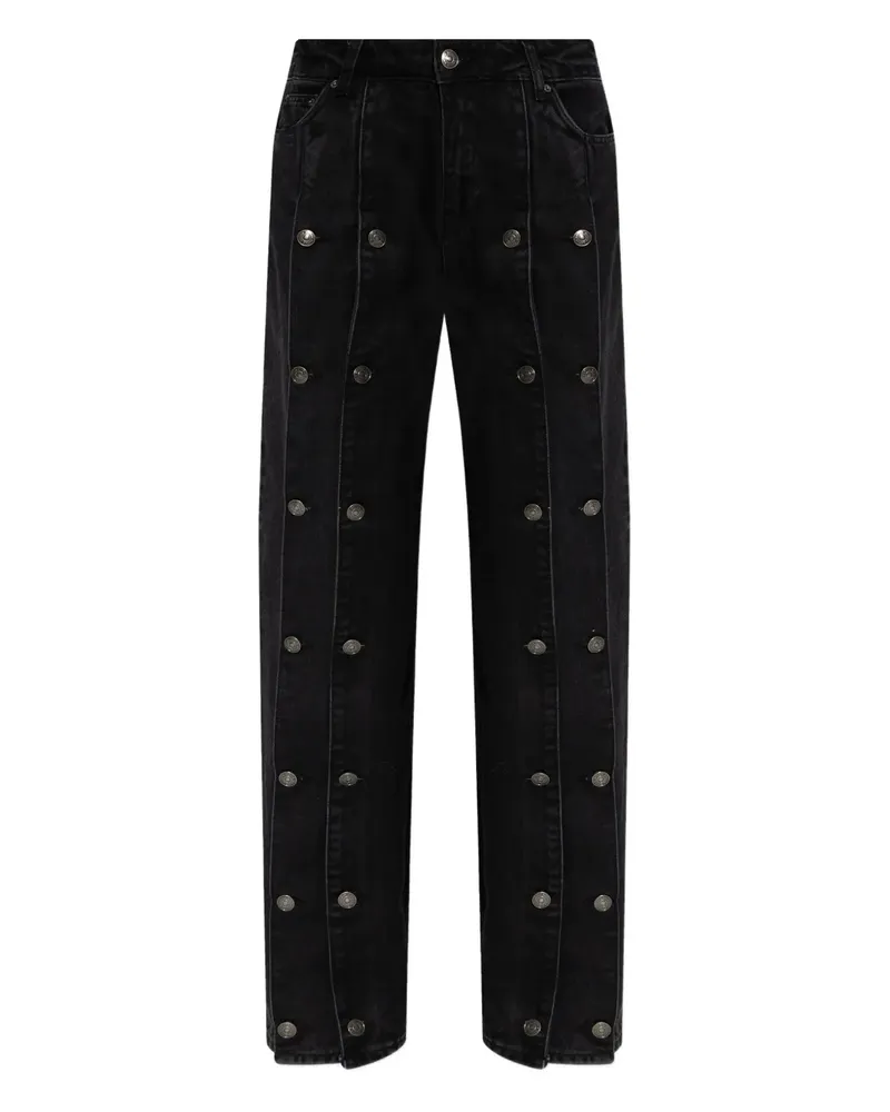 ROTATE Birger Christensen Jeans mit Knopfdetail - Schwarz Schwarz