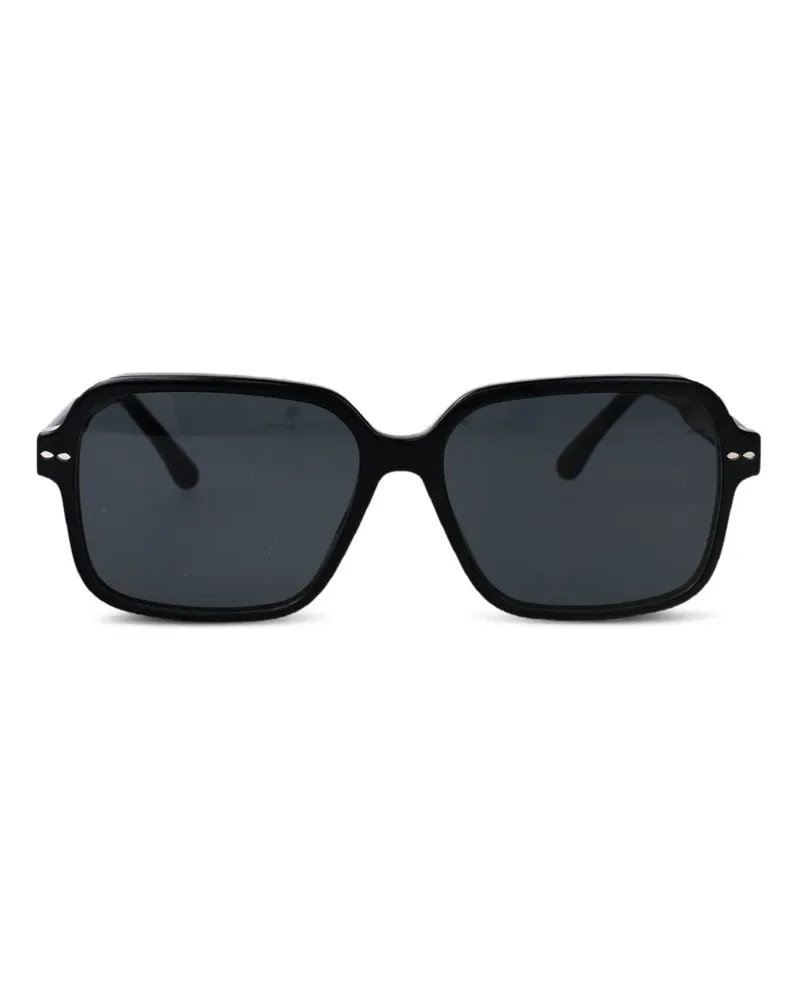Isabel Marant Geometrische Sonnenbrille mit Verzierung - Schwarz Schwarz