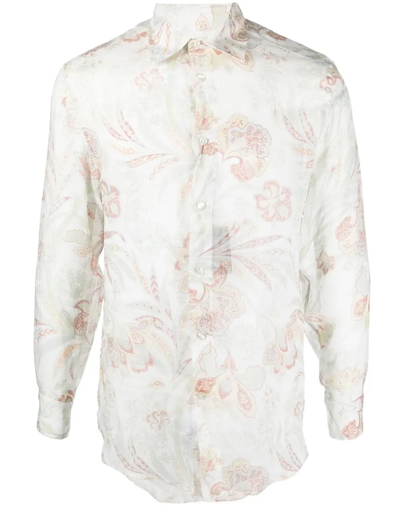 Etro Hemd mit Blumen-Print - Weiß Weiß
