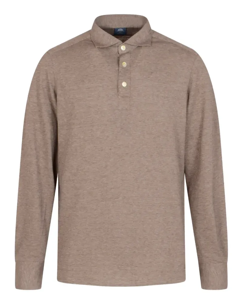 Finamore 1925 long-sleeve polo shirt - Braun Braun