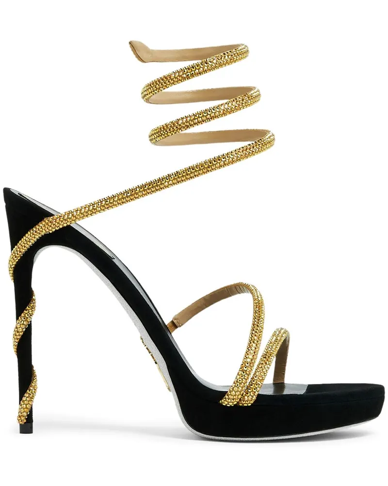 René Caovilla Cleo Sandalen mit Kristallen - Schwarz Schwarz
