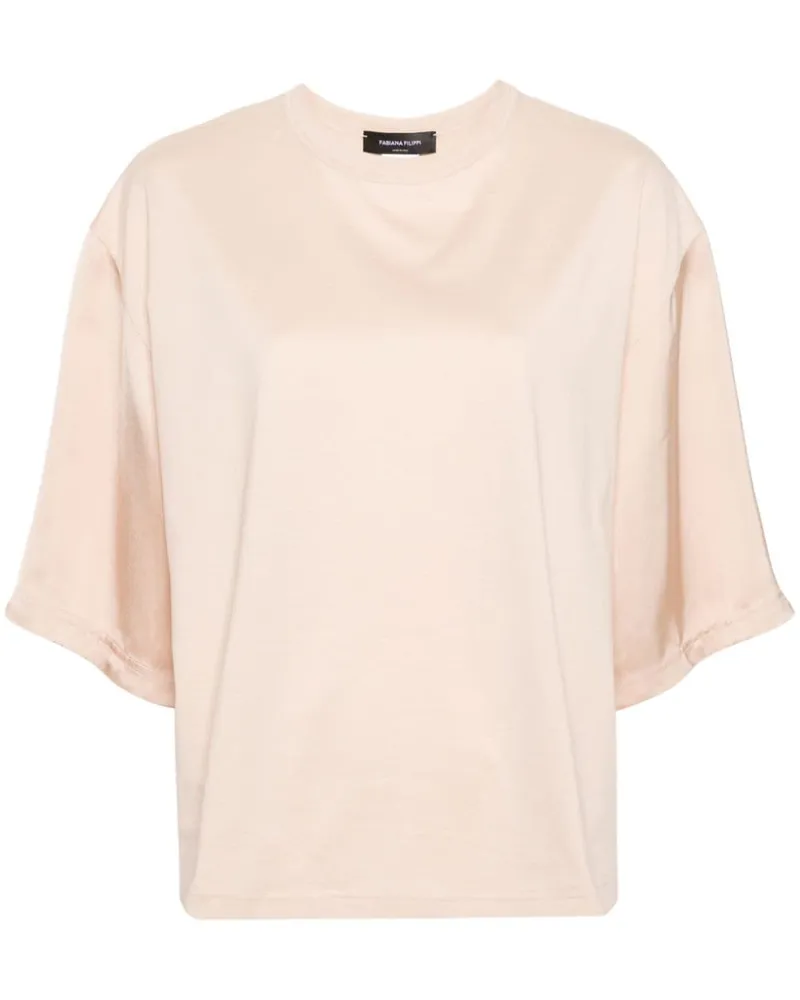 Fabiana Filippi T-Shirt mit Satindetail - Nude Nude