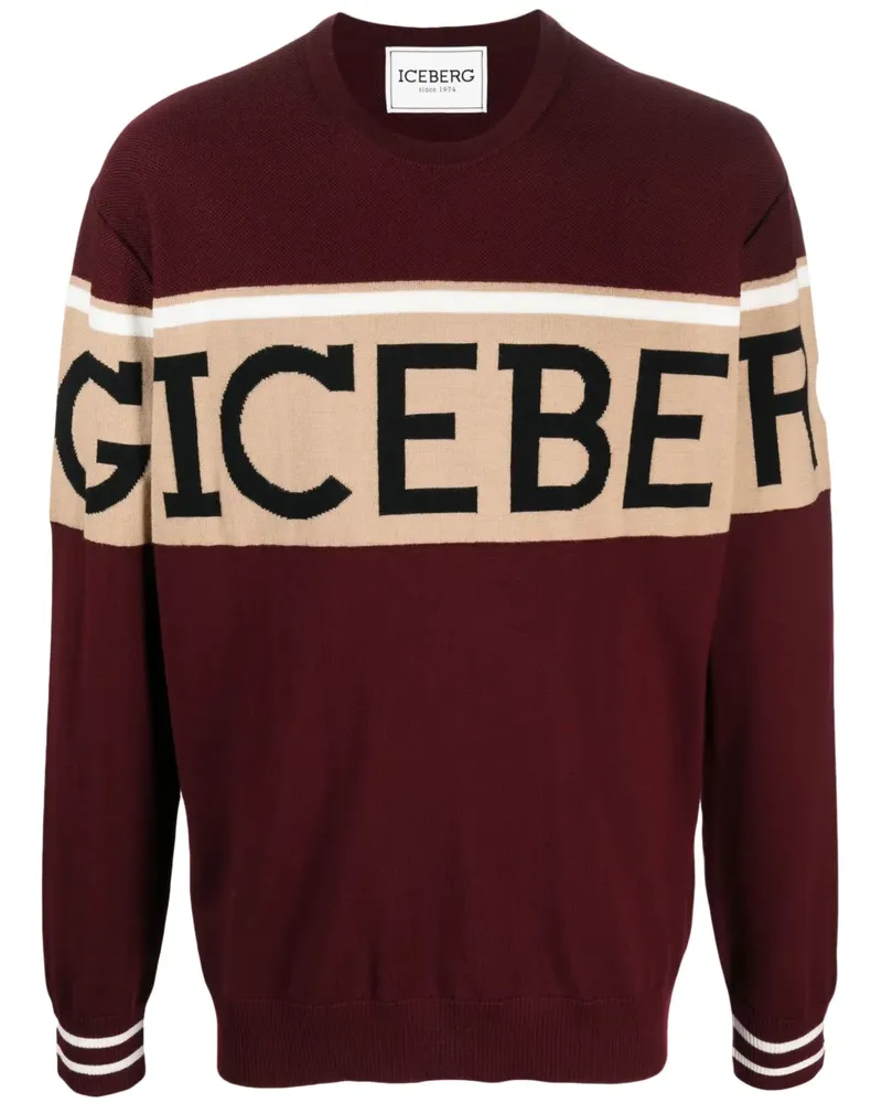 Iceberg Pullover mit Intarsien-Logo - Rot Rot
