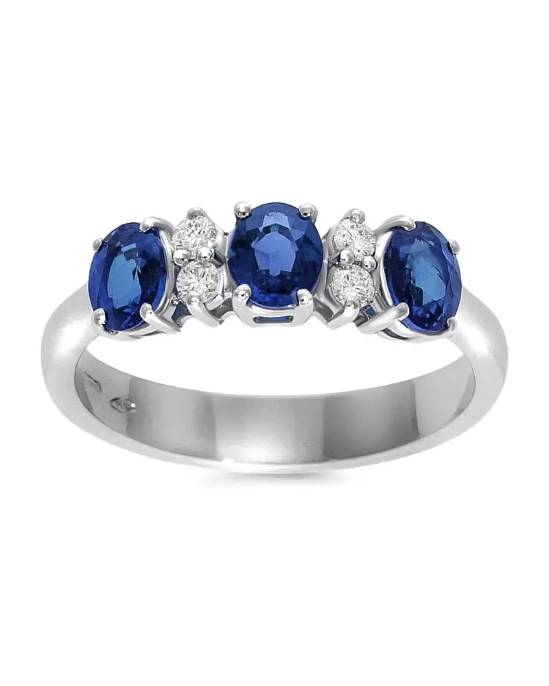 LEO PIZZO 18kt Eternity Weißgoldring mit Schmucksteinen - Silber Silber