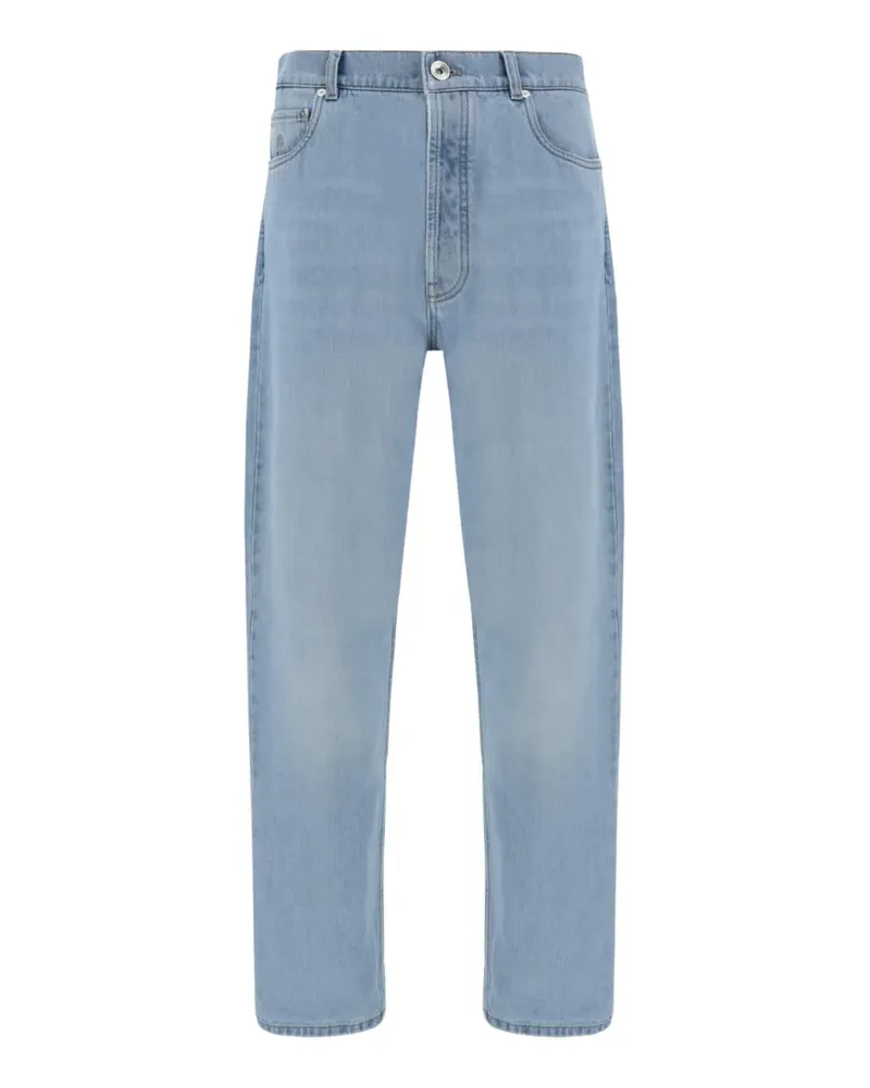 Brunello Cucinelli logo-patch jeans - Blau Blau