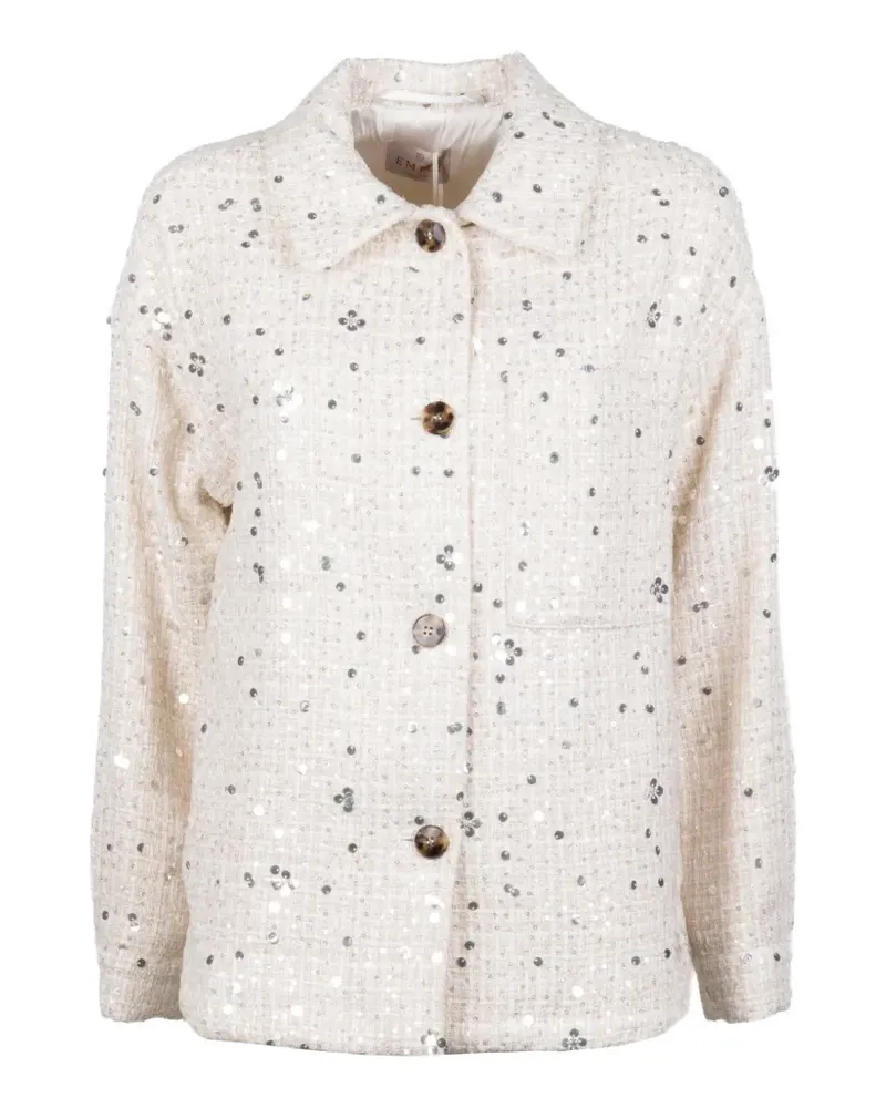 MARELLA Emme Jacke mit Pailletten - Weiß Weiß