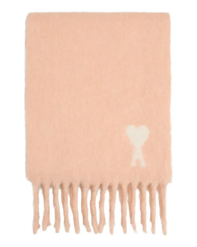 AMI Paris Ami de Coeur Schal mit Fransen - Rosa Rosa