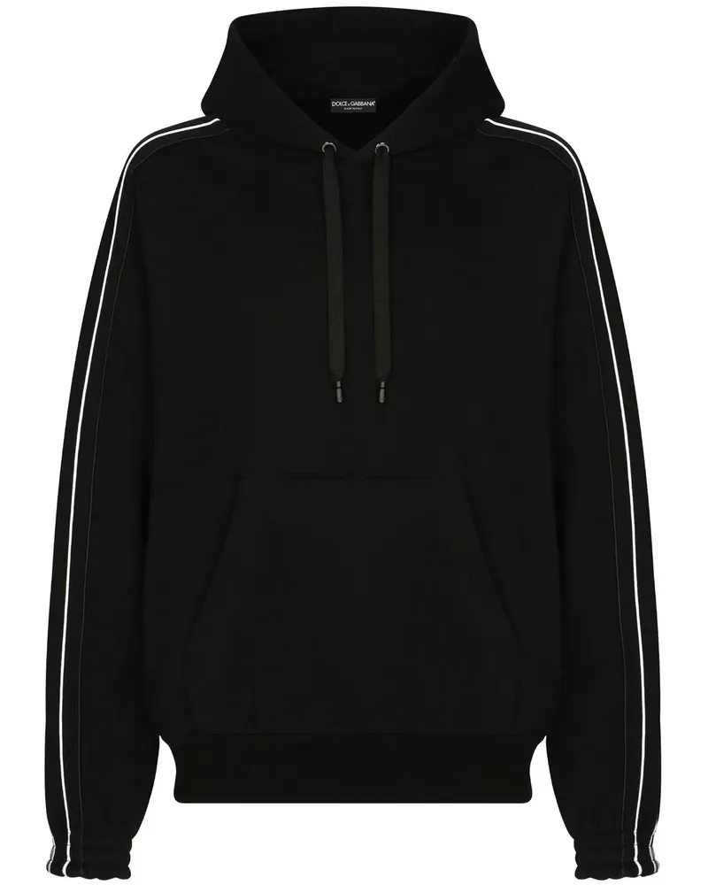 Dolce & Gabbana Hoodie mit Logo-Streifen - Schwarz Schwarz