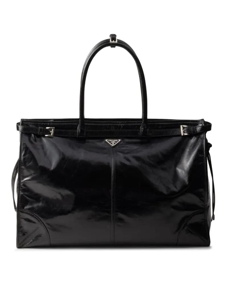 Prada Shopper mit Logo - Schwarz Schwarz