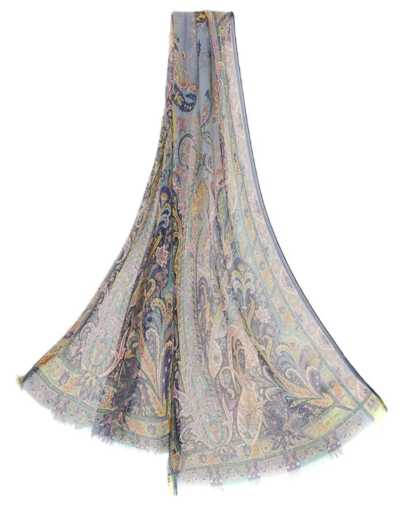 Etro Seidenschal mit Paisleymuster - Blau Blau