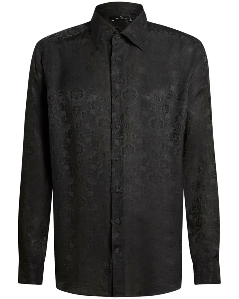 Etro Jacquard-Hemd aus Seide - Schwarz Schwarz